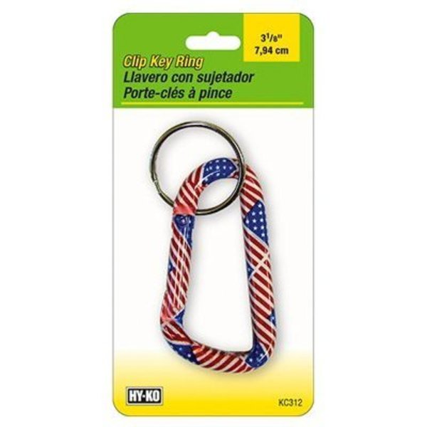 Hy-Ko Prod LG Flag Carabiner Clip KC312